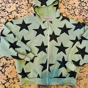 Women’s Edikted Green hoodie w/stars